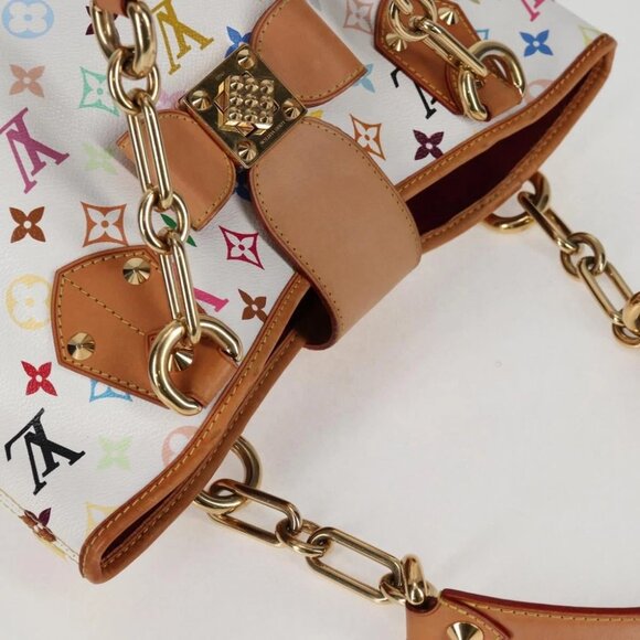 LOUIS VUITTON Monogram Multicolor Annie MM Tote Bag White M40307 LV Auth 131091V - Picture 7 of 14